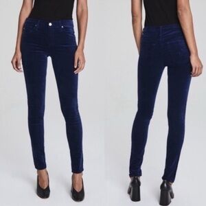 AG Velvet “Farrah” High-Rise Skinny Jeans – Blue Night (27R)